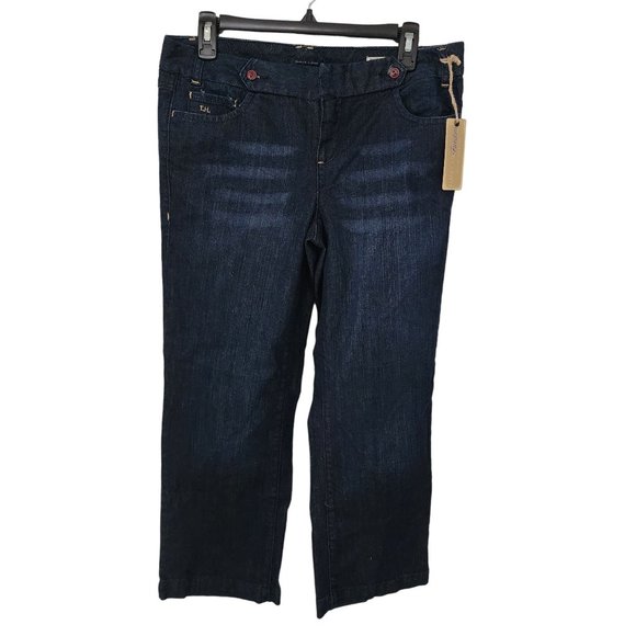 Preowned with Tags Tommy Hilfiger Womens Dark Wash Modern Rise Crop Pants Size 8 - Picture 1 of 9